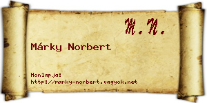 Márky Norbert névjegykártya